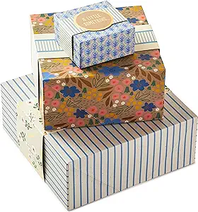 Hallmark Gift Boxes 3-Pack Assorted Sizes (Flowers and Stripes) for Birthdays, Bridal Showers, Mother’s Day, Best Friends, Gifts for Her, All Occasions